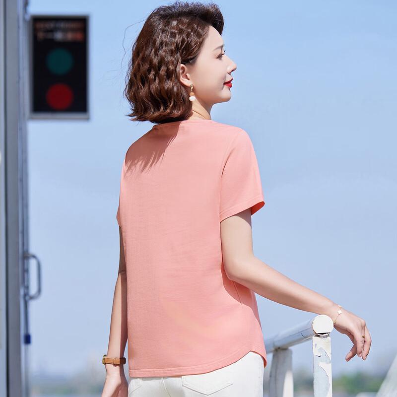 Pasite Women's New Chinese Style Disc Button Short Sleeve T-Shirt