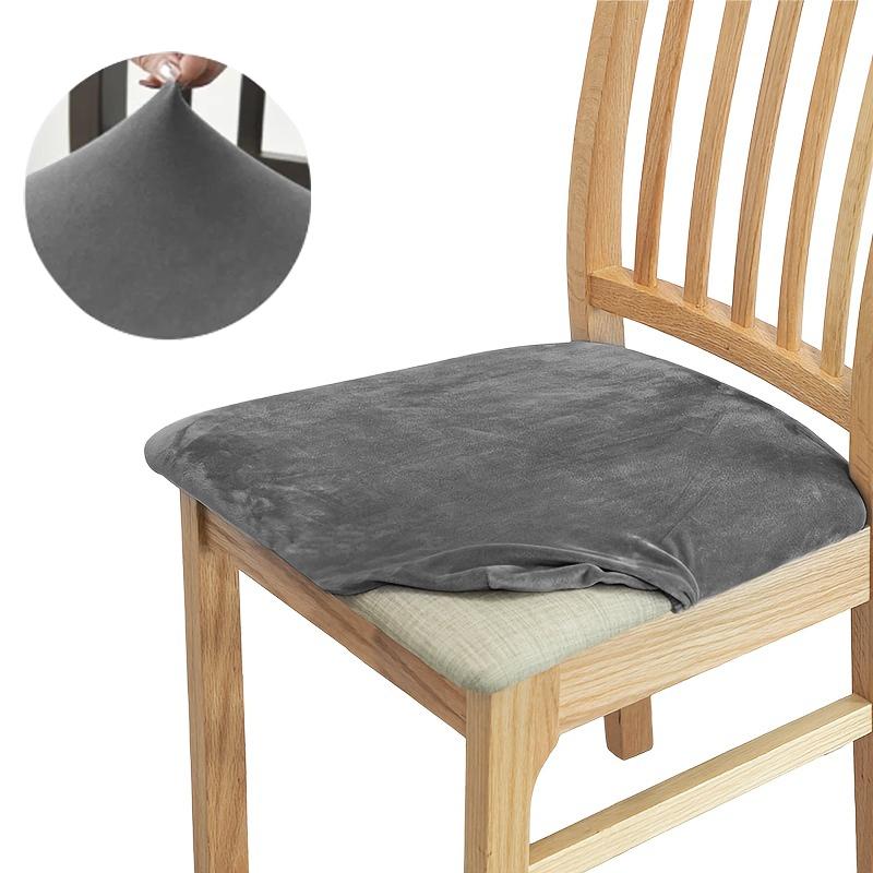 Soft Velvet Chair Cover Solid Thickened Warm Seat Cushion Protector For Dining Room Living Room Kitchen Chairs