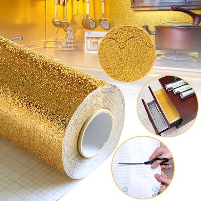 Waterproof Oil-Proof Removable Aluminum Foil Wall Sticker Home Kitchen Decors