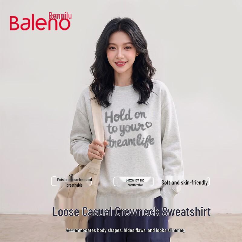 Baleno Women's Cotton Blend Crew Neck Sweatshirt