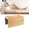 Flexible Couch Armrest Organizer Bamboo Wood Foldable Rectangular Non Slip Sofa Armrest Tray Table for Drink Snacks