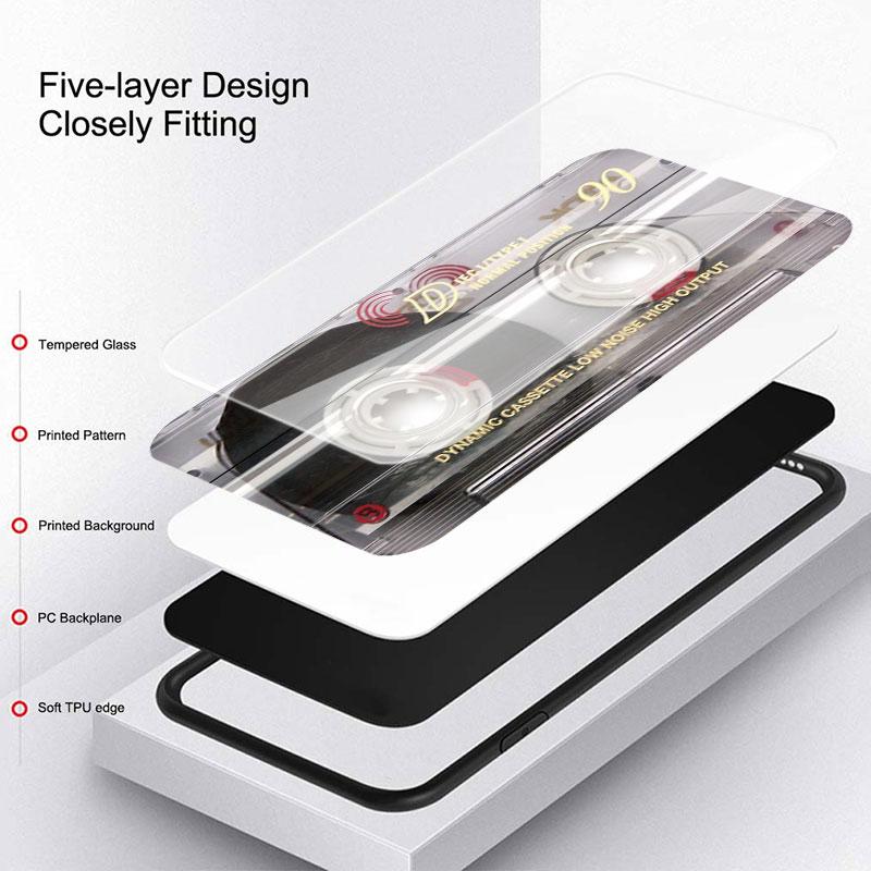 Magnetic Radio Tape Cassette Glass Case For Samsung Galaxy S22 S20 FE S21 Plus Phone Cover S10 5G S9 Note 20 Ultra 10 Lite Shell