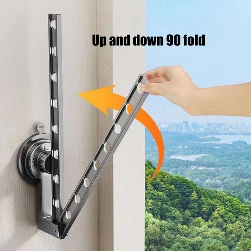 Secure Suction Cup Hanger Drying Rack Durable Aluminum Clothes Hanger For Balcony Or Bathroom Without Damaging Walls