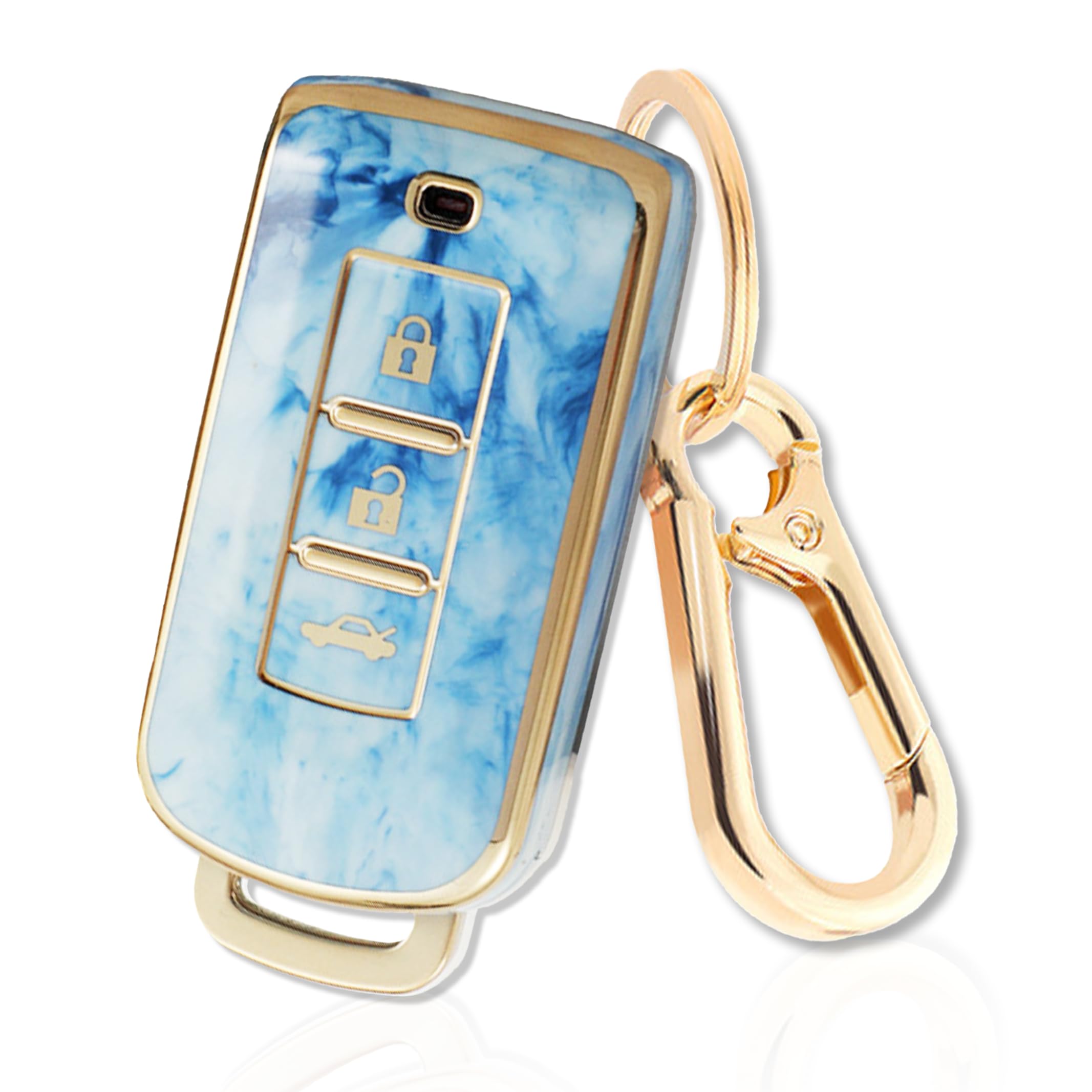 [FRACTAL CREATION] Smart Key Case TPU Cover for Nissan Mitsubishi синий