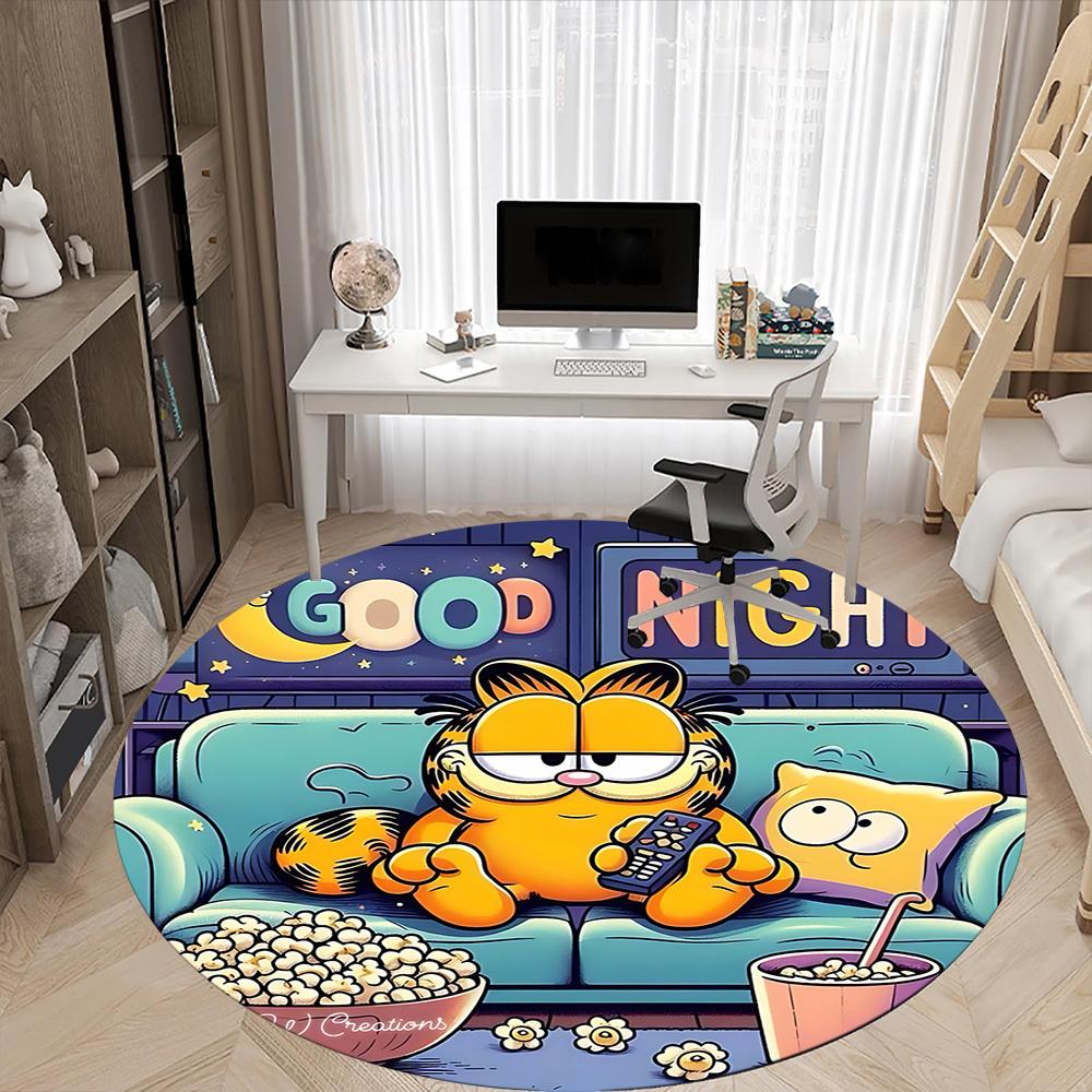 1pc Garfield Office Round Area Rug, Under Office Chairs Bedroom Living Room Home Decor A1016296