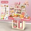 Kids Play Kitchen Set Simulation Cooking Toy with Spray Effect and Light for Children's Toys and Gifts