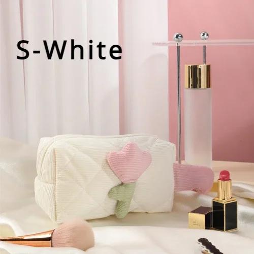 Zaawansowana kosmetyczka z sztruksu, urocza mała damska torba do przechowywania, przenośna kosmetyczka o dużej pojemności, przenośne kosmetyczki