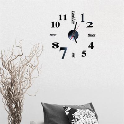 3D DIY Roman Numbers Acrylic Mirror Wall Sticker Clock Home Decor Mural Decals
