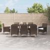 Vidaxl 9-Cz. Garden Furniture Set With Cushions, Brown, PE Rattan