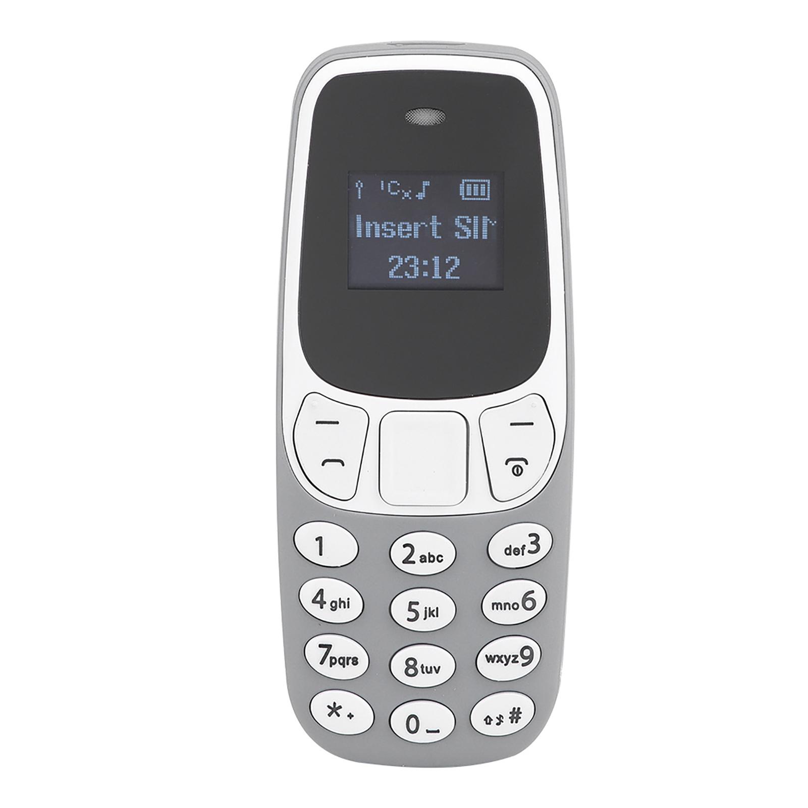 

Wireless Bluetooth Dialer cellphone Hand free Dual SIM Card Mini Mobile Backup Phone Mic Gray сірий колір