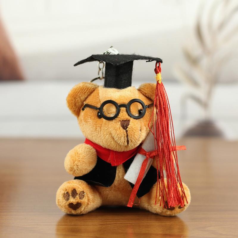 Entzückendes Abschluss-Teddybär-Plüschtier mit Brille und kurzem Plüschmaterial