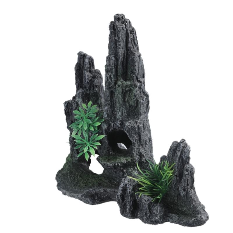 Realistics Rock Formation Aquariums Rock  Simulation Stone Fishes Tanks Decoration for Small Fishe Play and Hide