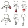 Cross-Border Nurse Tools Keychain with Syringe, Stethoscope, Heart & ECG Pendants