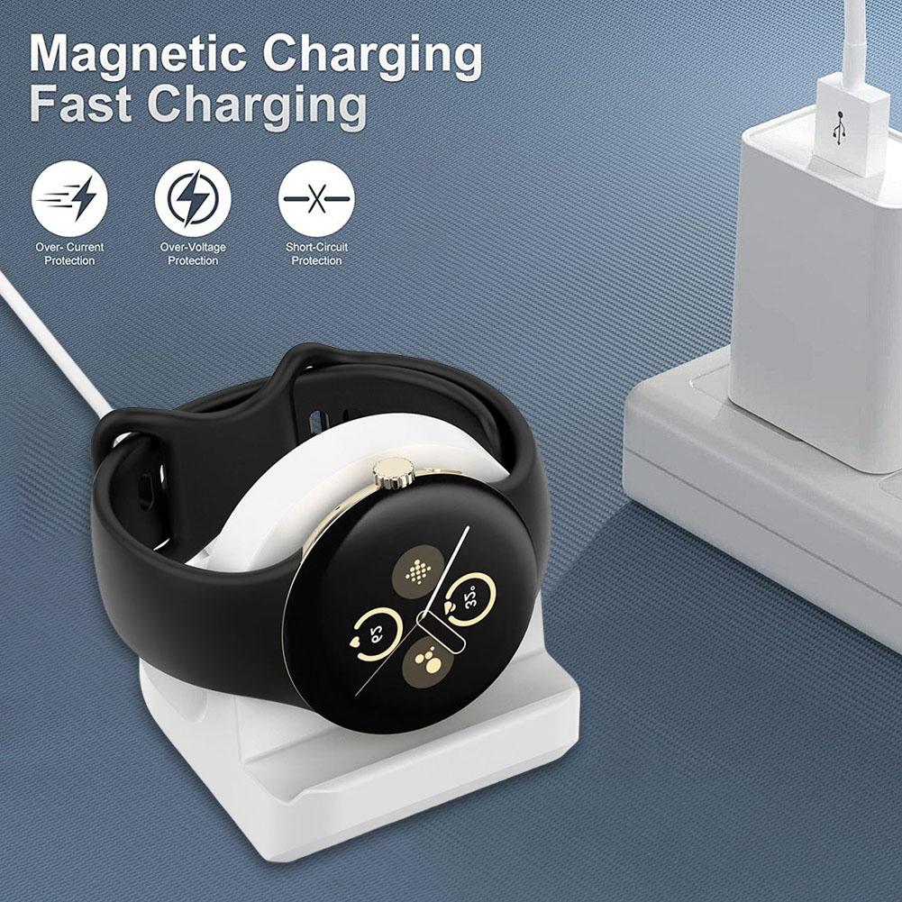 Charging Stand Dock Holder Silicone Non-Slip Charger Base Holder for Google Pixel Watch 3 41mm 45mm for Google Pixel Watch 2