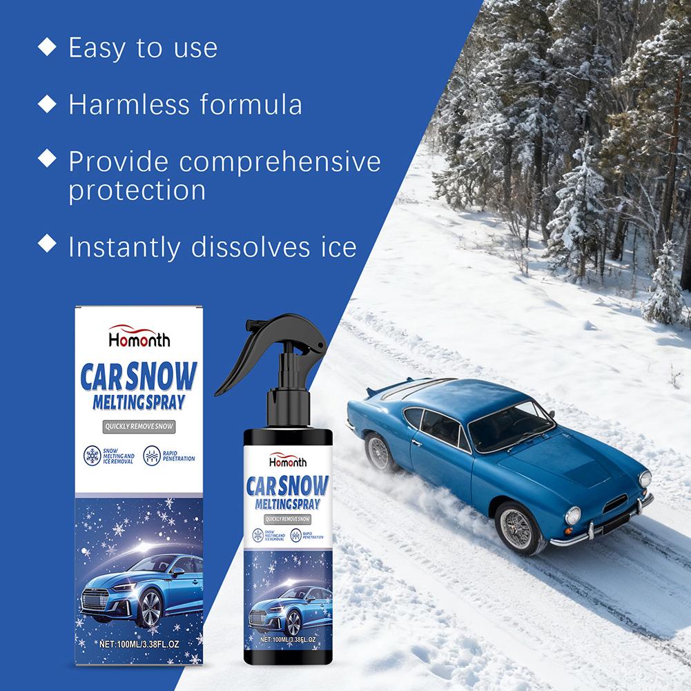 100ml Car Agents Glass Spray Melting Snow Ice Anti-Icing Winter Window Defrosting Snow Ice Melting Agents Ice-Off Spray Tools