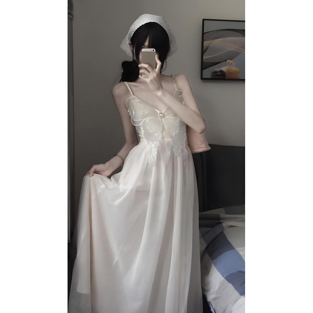 Small Fresh Mesh Vacation Dress Women's Summer Explosion Niche Mori Xilan Butterfly Dream Dress