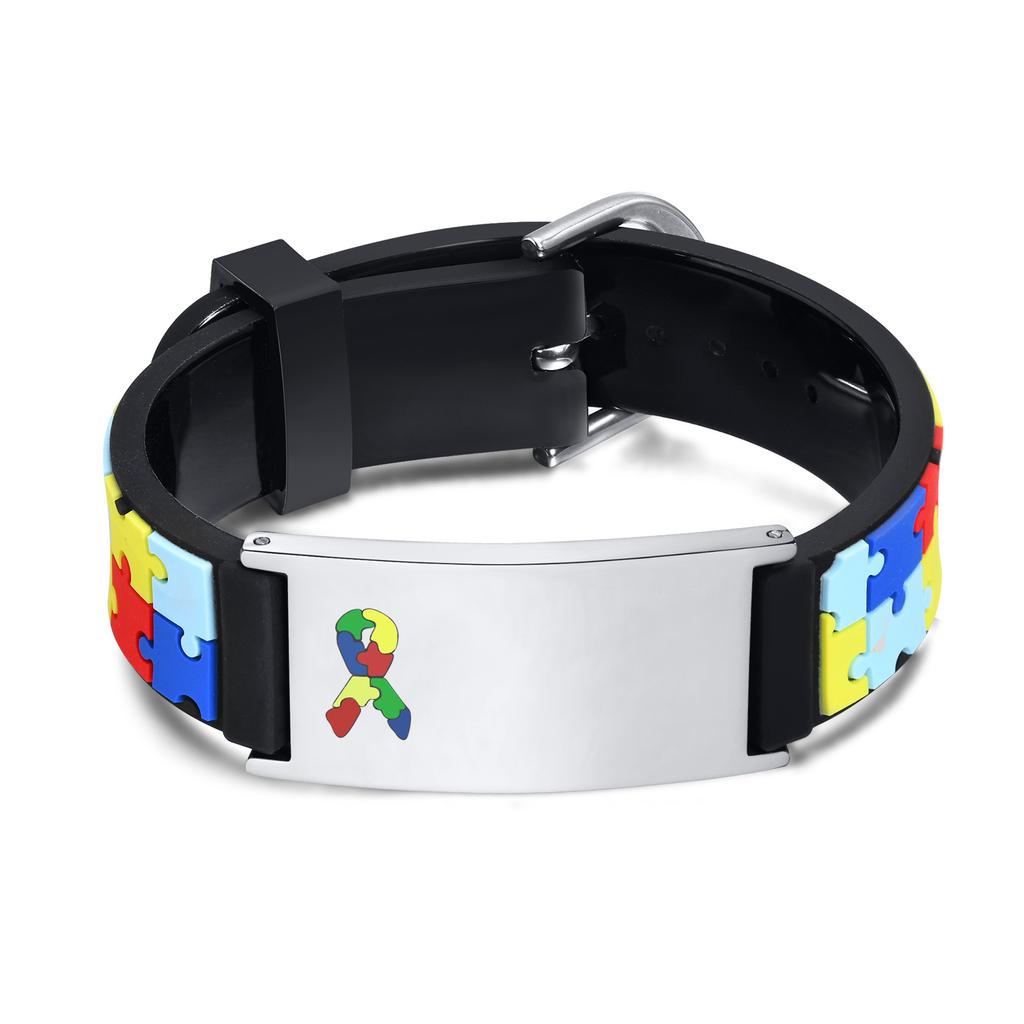 Gratis Gepersonaliseerde Autisme Medische Alert ID Armband Voor Kind Kinderen, 0-7 Jaar Op Maat Anti-verlies Armband Siliconen Polsband