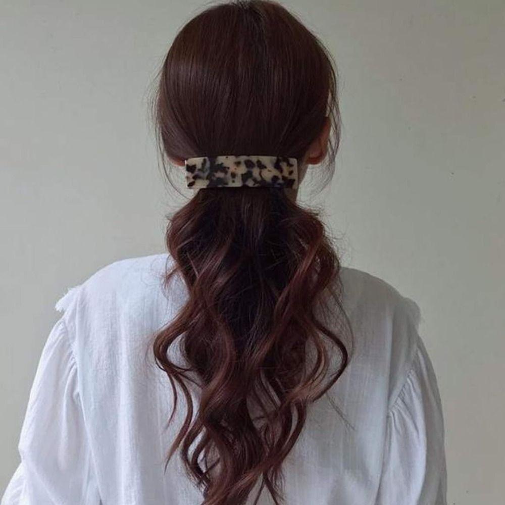 Acetate Acrylic French Hair Barrettes Curved Rectangle Styling Automatic Tortoise Shell Hair Clips Hair Accessories