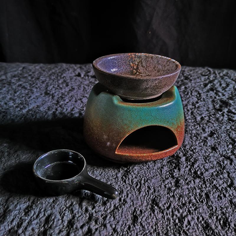 

Чайная печь Ретро масляная курильница Керамическая лампа для ароматерапии Аромапечь для дома Гостиная Внутренний подсвечник