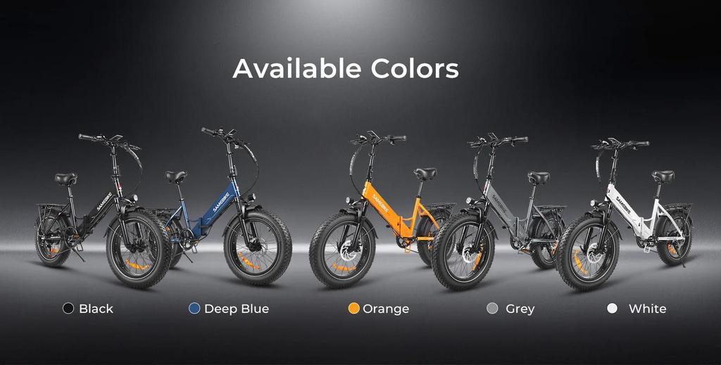 SAMEBIKE LOTDM200-II Folding Electric Bicycle for Adults 20 x 4.0 inch Fat Tire Mountain E-bike With 48V 13Ah Removable Battery