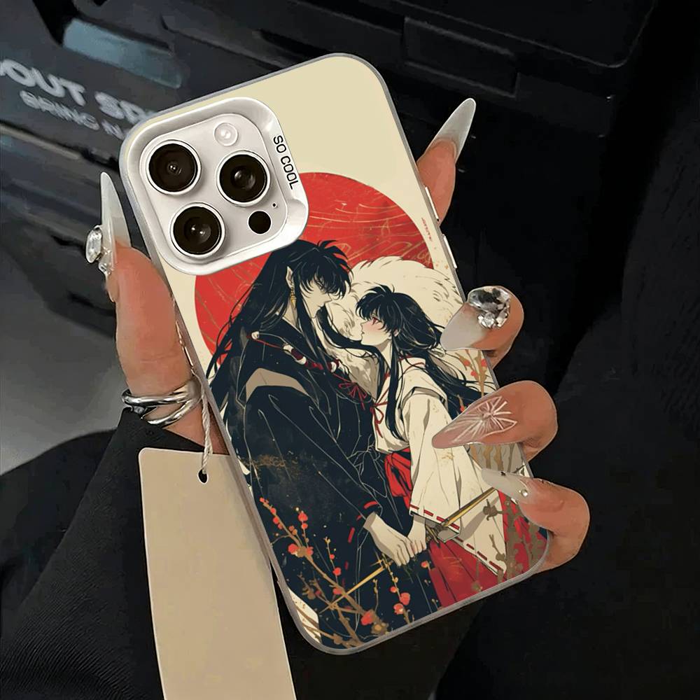 Half-Demon -nuyasha Phone Case For iPhone 11 12 13 14 15 16Pro Max Plus white Sliver Phone Cover
