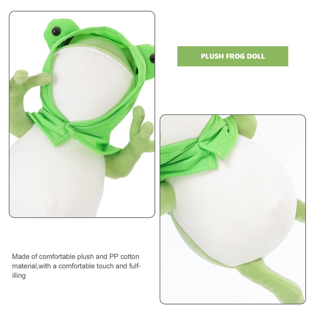 Vaguelly Cuddly Frog Plush Toy, Made with Fluffy and Cotton Materials, Soft and Cute Animal Doll, Perfect as a Sofa or Bed Cushion or Gift