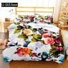 Rose Flower Butterfly Art Print Three Piece Bedding Set Fashion Children or Adults for Beds Quilt Covers Pillowcases Bedding Set