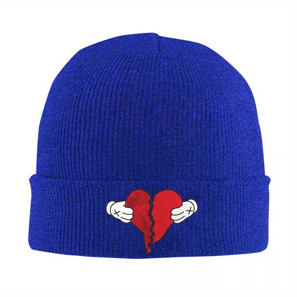 s And Heartbreak Kanye West Knit Hat Beanie Autumn Winter Hat Warm Street Hand and Broken Heart Hip Hop Caps for Unisex Women
