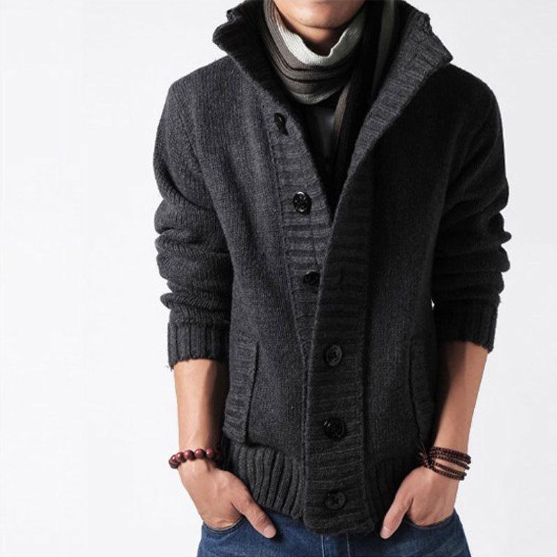 New Autumn And Winter Thick Warm Sweater Slim Fit Men'S Sweater Men'S Multi-Color Pullover Knitted Sweater