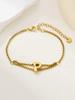 New stainless steel wholesale 26 English letters double-layer ring gold-plated bracelet
