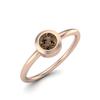 4mm Round Smoky Quartz 925 Sterling Silver Rose Vermeil Solitaire Bezel Set Women Wedding Ring
