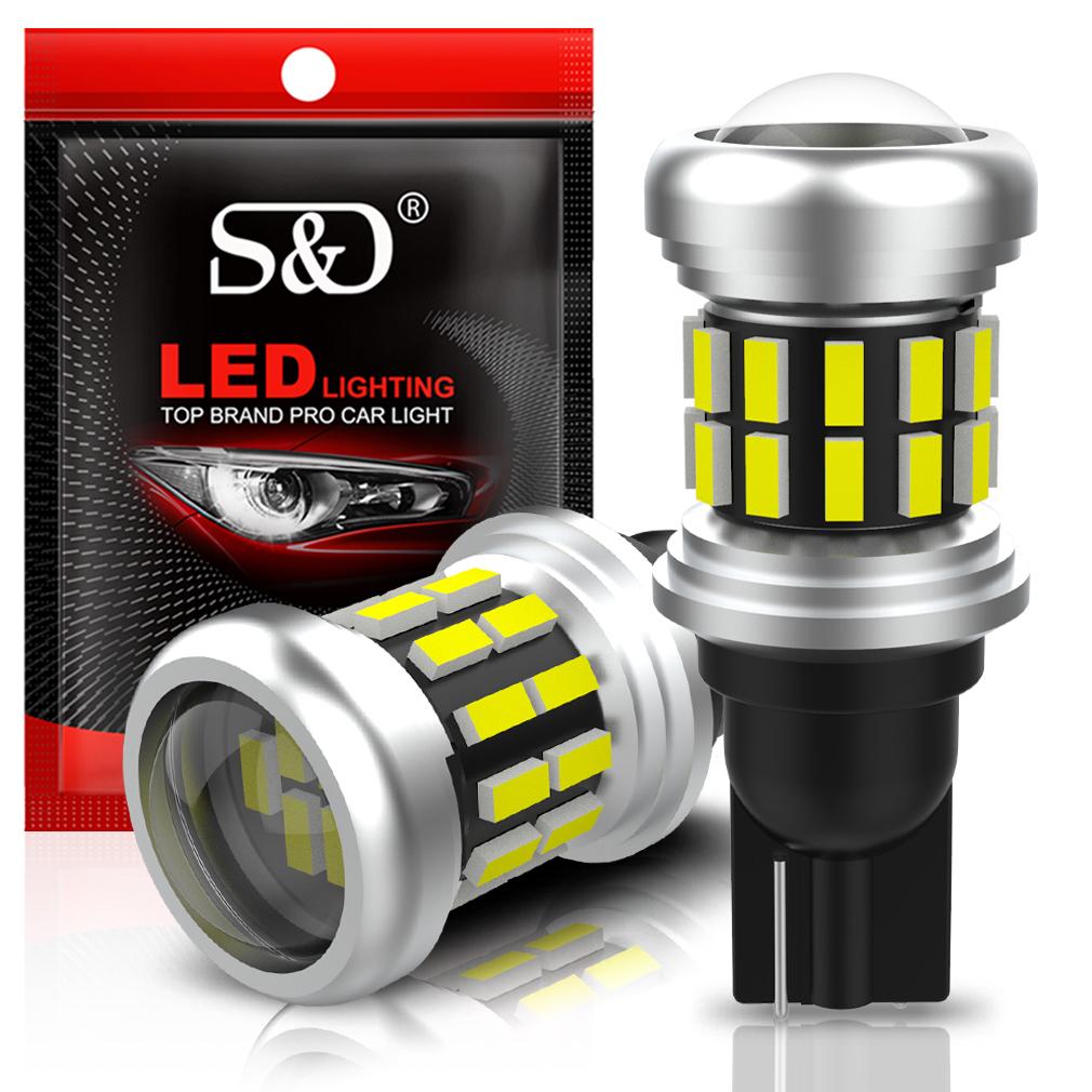 

2Pcs T15 W16W LED Bulbs Canbus Car Lights 3600LM 30SMD 3014 Chips 912 921 w/ Lens No Error Rear Backup Reverse Light Auto Lamp 6000K White Yellow Red белый