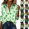 Women's Shirt Blouse Print Button Long Sleeve Casual Basic Shirt Collar Regular Top