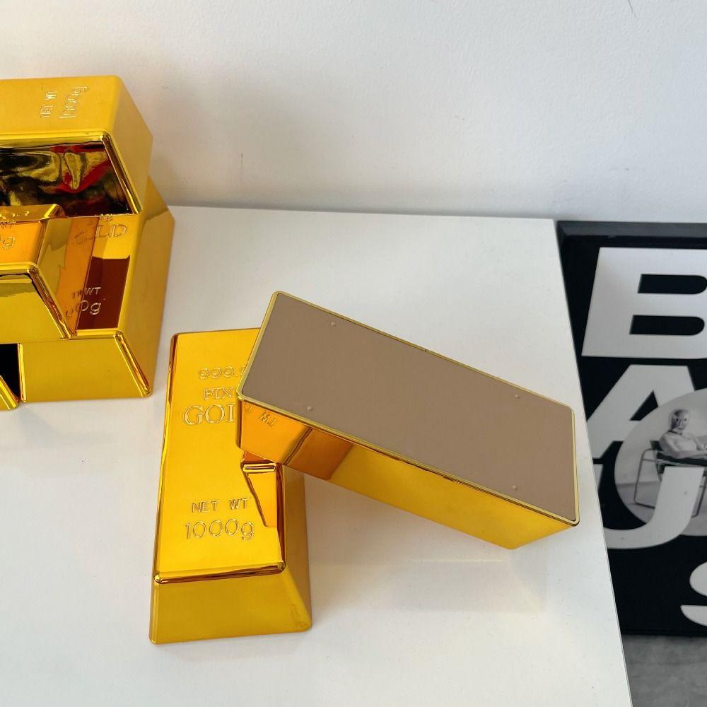 Ideales Geschenk Simulation Fälschung Goldbarren Glitzernder Türstopper Goldener Ziegel Filmrequisite Briefbeschwerer Goldbarren Sparschwein Heimdekoration