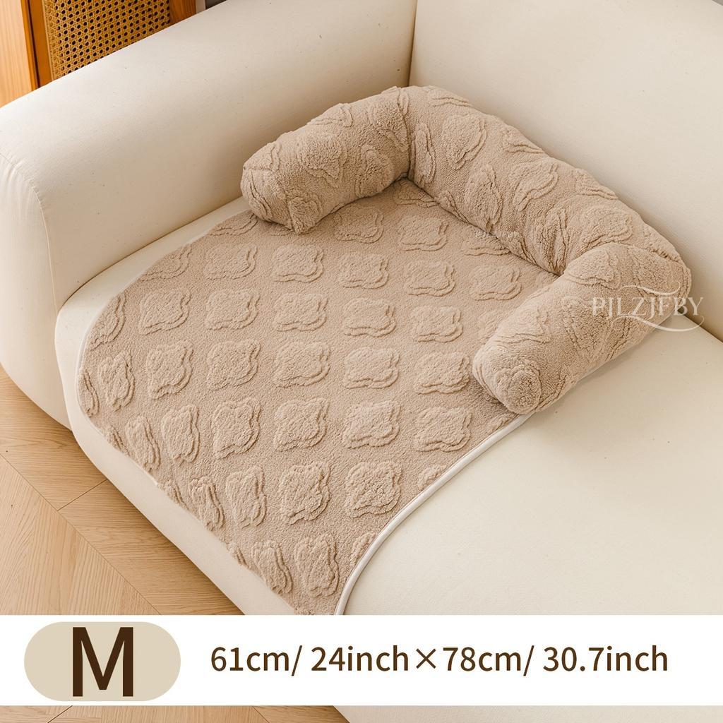 Autumn And Winter Season of Fluffy Material Pet Dog Mattress, Cat And Dog Sofa Mattress, Plush Pet Sofa Bed with Cushion, Cat Furniture Protector