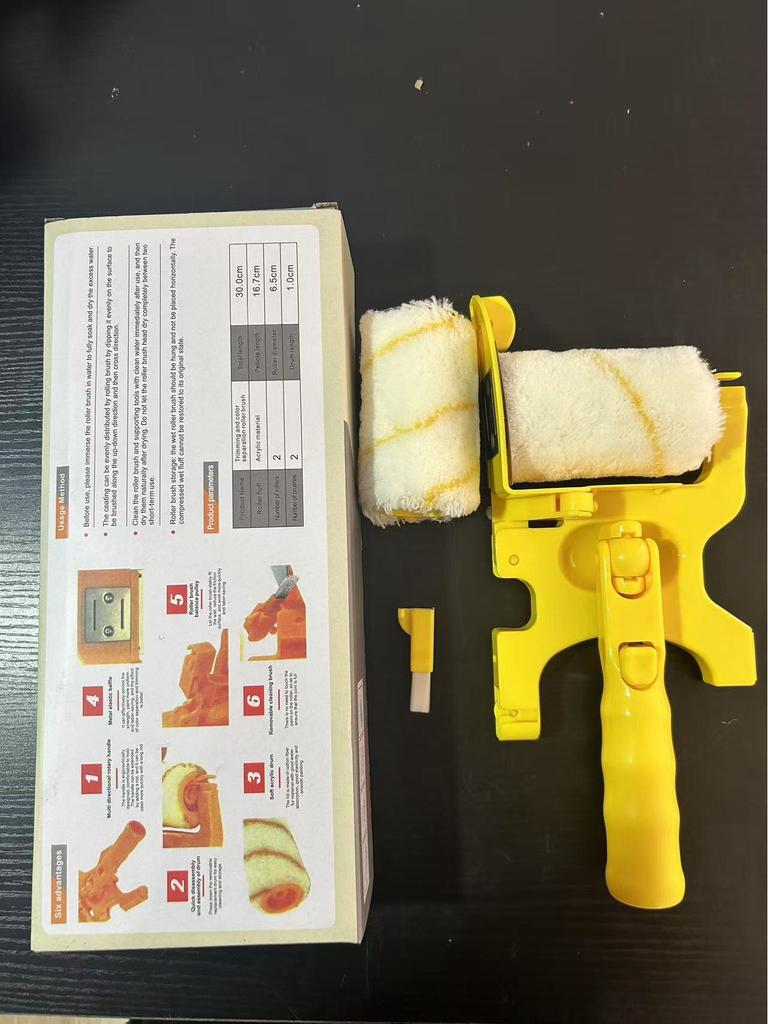 Multifunctional Edging & Color Separation Roller Brush for Latex Paint - Fine Bristle, No Dead Angle Tool for Wall Painting.