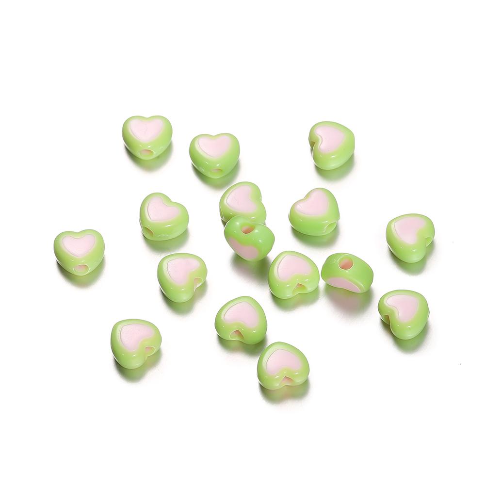 50/100pcs 6.5*8mm Acrylic Flat Love Heart Shape Loose Spacer Beads for Jewelry Making DIY Bracelet Necklace Accessories