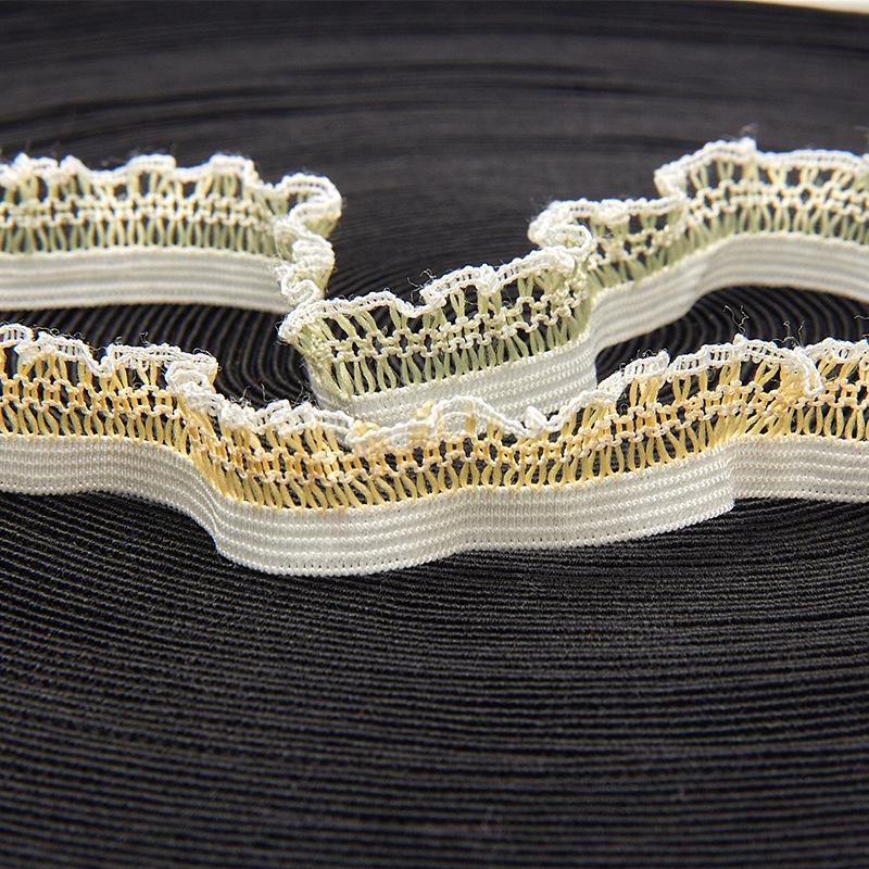 1.5cm Lace Ruffle Bath Puff & Headband Set with Elastic Webbing