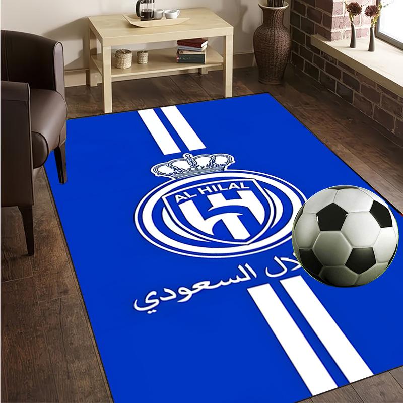 Tappeto con Design dello Stemma Al Hilal, Tappeto per Ufficio, Tappetino Antiscivolo, Tappeto per Sedia, Rivestimento per Pavimento per Gaming, Camera da Letto, Soggiorno, Decorazione per la Casa, Regalo di Natale