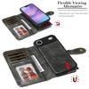 For iPhone 17 Air Phone Case PU Leather Zipper Wallet Detachable Cover