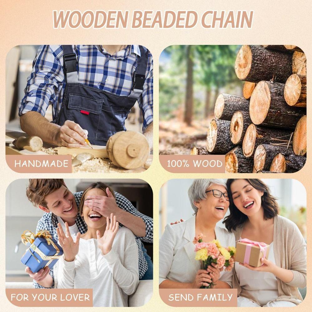 Wood Teacher Lanyard Pink Daisy Beads ID Holder Strap Fashion String for ID Badges  Keys