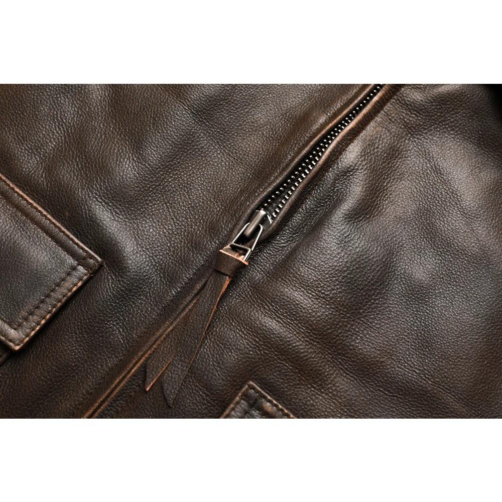 Super Flight Jacket Quilted Men Leather Jacket Soft Genuine Cowhide Natural Fur Collar M430