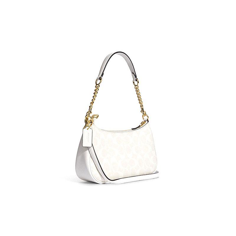 Coach Bolso de Hombro Teri 25 Logo Clásico Piel Sintética para Mujer Bolso de Hombro Blanco CA548-IMRFF