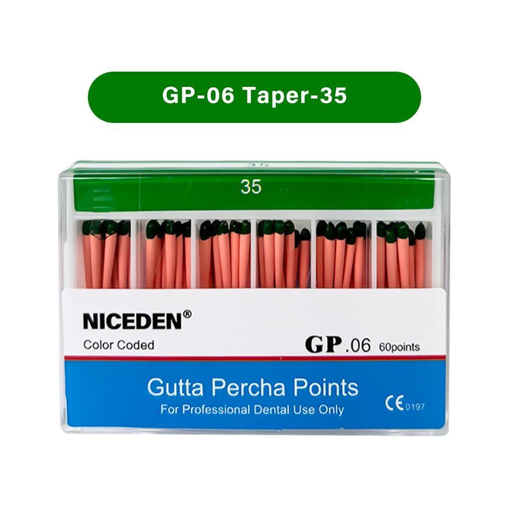 Niceden Dental Gutta Materials Percha Root Points Endodontics Cotton Fiber Tips Dentistry GP Canal Taper 02 04 06 #15-40 F1-F3