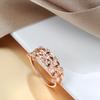 Fashion Crystal Flower Rings For Women Luxury  Rose Gold Color With Natural Zircon Accessories Vintage Wedding Jewelry