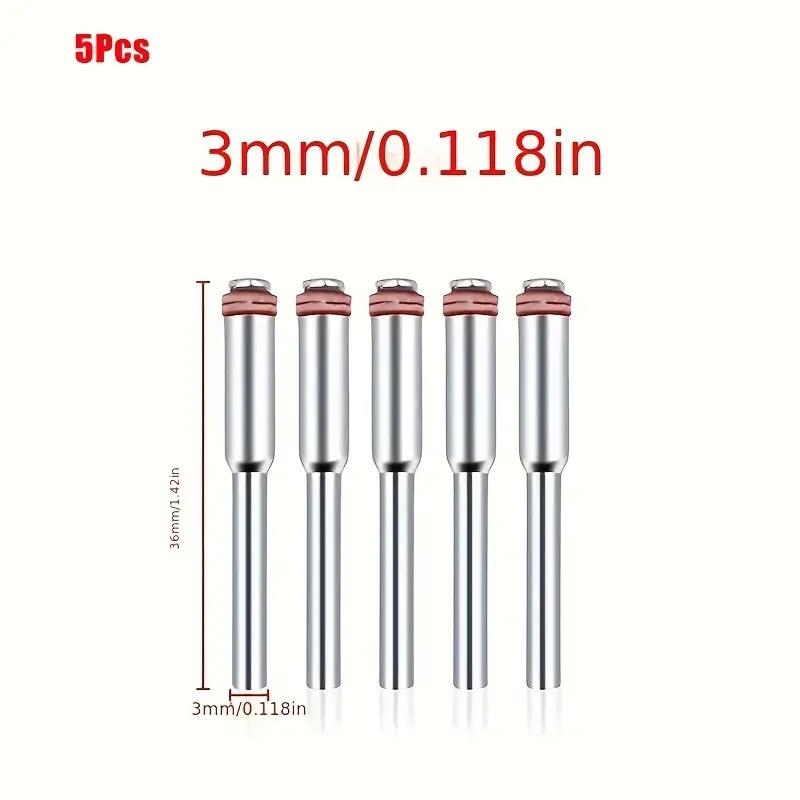 5pcs Shank Accessory For Rotary Tool 1/8 Shank Mandrel For Disc Cut Polish 2.35/3/3.175mm Shank Drill Attachment