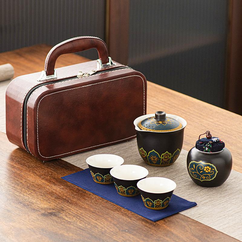 Venkovní Kung Fu čajový set Cestovní čajový set Přenosný Kuaike šálek Obchodní dárek
