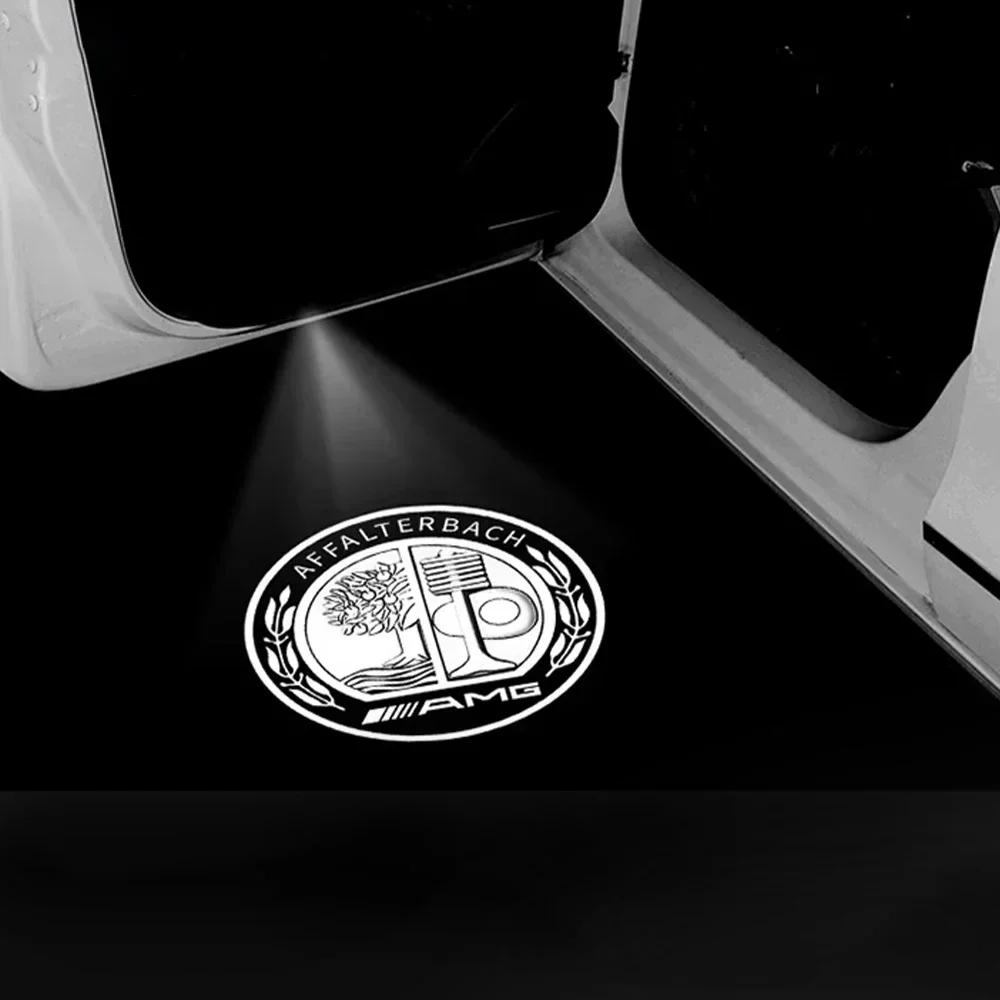 C200 E200 New 2025 For Mercedes Benz 2X Car Door Sign Welcome Light LED Projection Light For Mercedes Benz AMG GLC GLA GLE GLS G