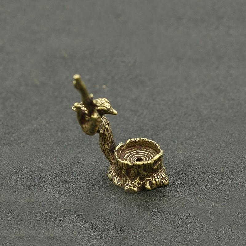 Antique Copper Plum Tree Branch Decoration Creative Animal Tree Stump Incense Burner Home Office Office Desk Decoration