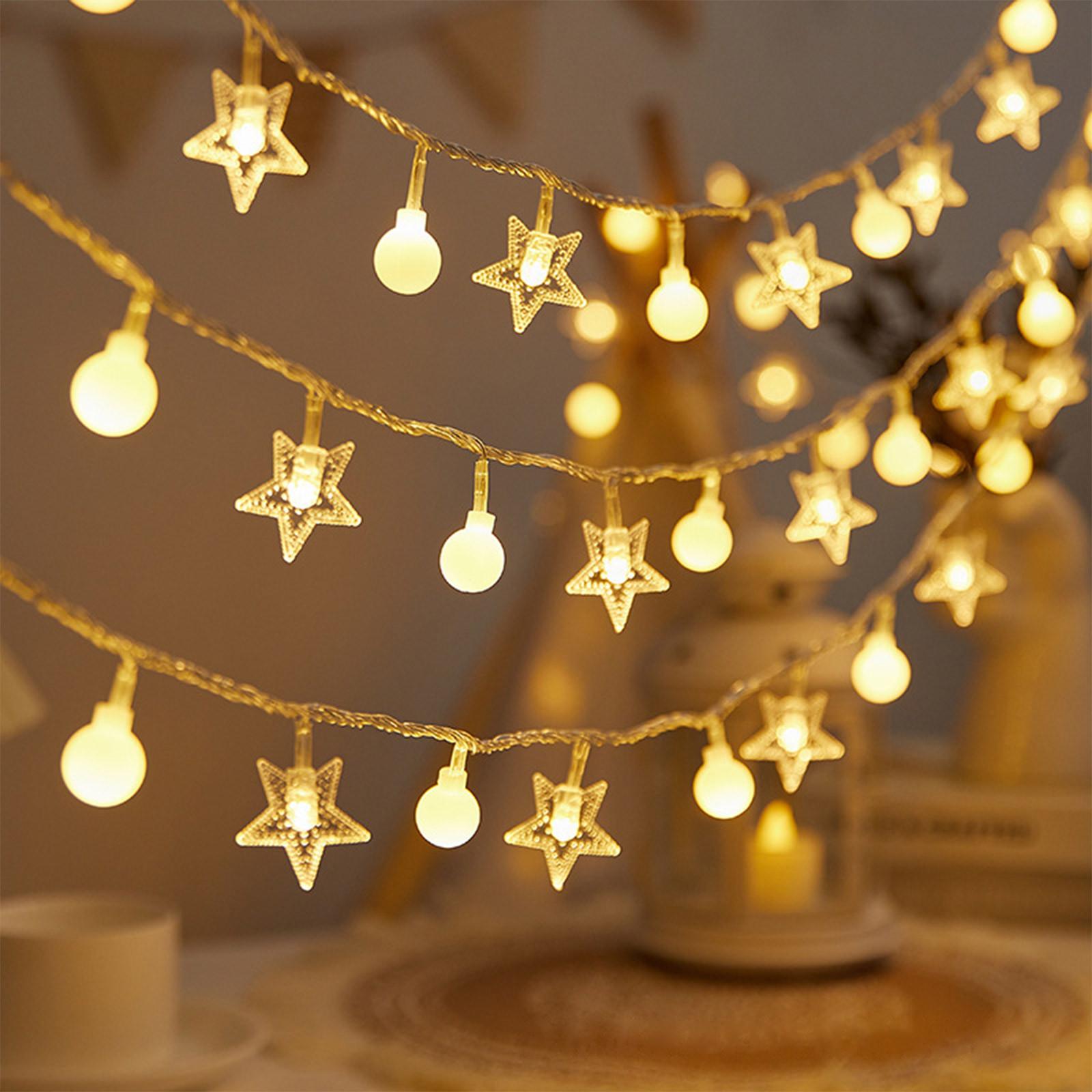 

20 футов 40 светодиодных гирлянд в виде снежинок, работающие от батареек, для спальни, комнаты, вечеринки, рождественского декора, декора для елки, войны One Size